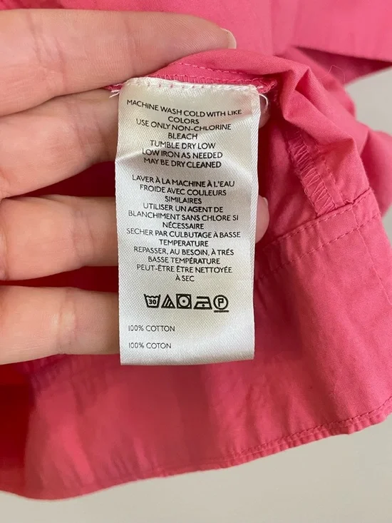 Anthropologie Maeve Coral Pink Puff-Sleeve Smocked Blouse Size Medium - Picture 6 of 8